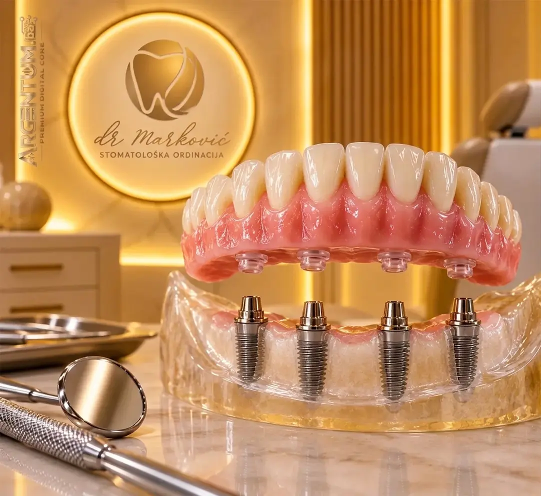 Proteza stabilizovana implantatima